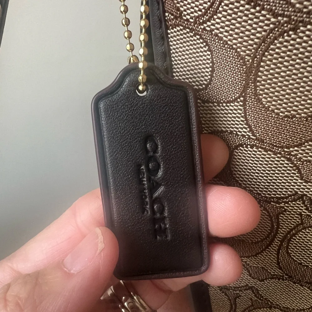 Coach Brown Signature Jacquard & Leather Crossbody Dufflette Shoulder Bag - Picture 4 of 11